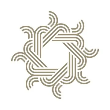 Logo octagon line abstract vector Stock Illustration