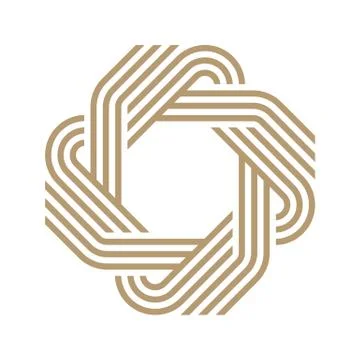 Logo octagon line abstract vector Stock Illustration