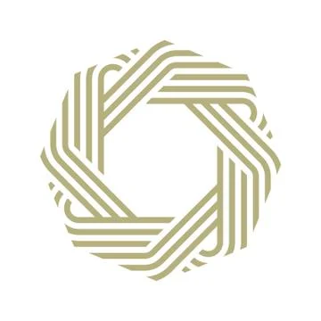 Logo octagon line abstract vector Stock Illustration