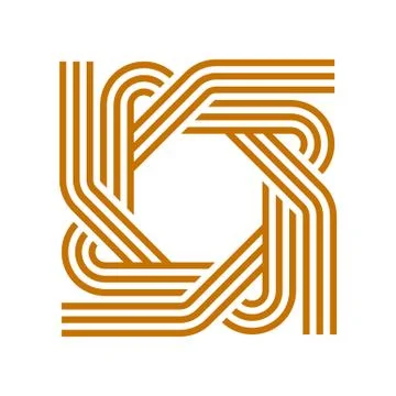 Logo octagon line abstract vector Stock Illustration