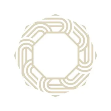 Logo octagon line abstract vector Stock Illustration