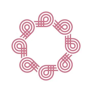 Logo octagon line abstract vector Stock Illustration