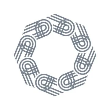 Logo octagon line abstract vector Stock Illustration