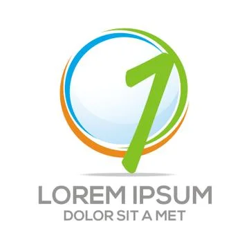 Logo One Vector Number Stock-Illustration
