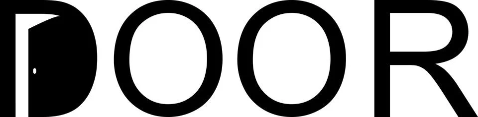Logo open door vector letter D with door open word Stock Illustration