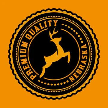 Logo or badge with deer icon Stock Illustration