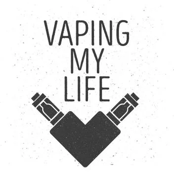 Logo or emblem of two electronic cigarettes 스톡 일러스트