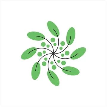Logo or icon leaf green isolated unique design abstract イラスト素材