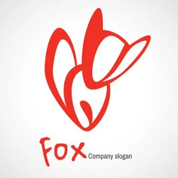 Logo with orange fox Stock Illustration