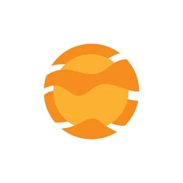 Logo orange sun isolated unique design abstract on white background Stock Illustration