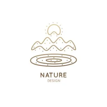 Logo outline landscape Stock Illustration