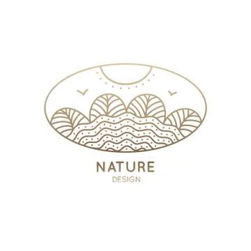 Logo oval nature Stock Illustration