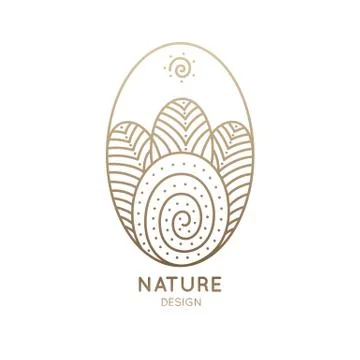 Logo oval nature Stock Illustration