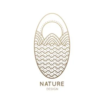 Logo oval nature Illustrazione stock