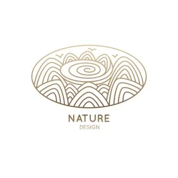 Logo oval nature Illustrazione stock
