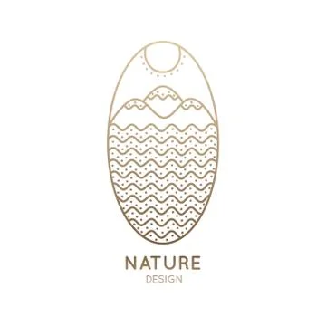 Logo oval nature Illustrazione stock