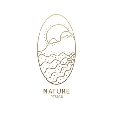 Logo oval nature Stock Illustration
