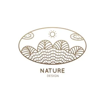 Logo oval wavy river two Illustrazione stock