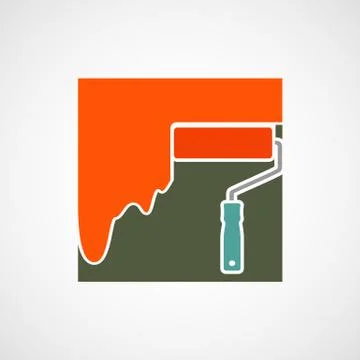 Logo paint roller. Illustrazione stock