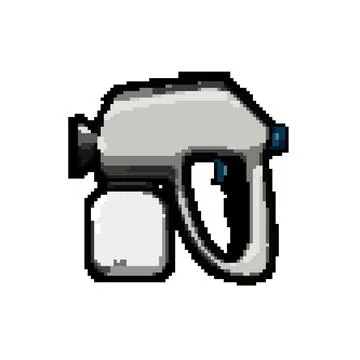 Logo paint sprayer pixel art vector illustration Stock Illustration