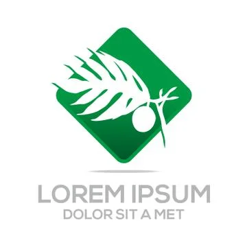 Logo palm tree natural vector symbol Stock Illustration