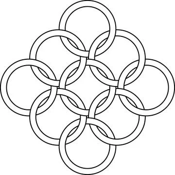 Logo pattern  interlocking rings chainmail element Stock Illustration