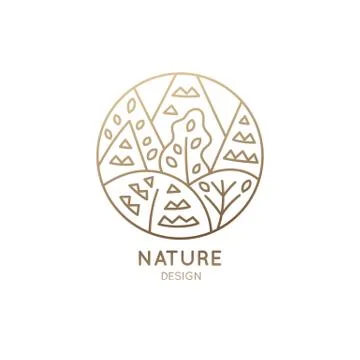 Logo patterned trees Stock Illustration