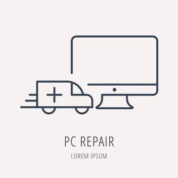 Logo PC Upgrading Free Stock Illustration