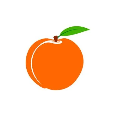 Logo peach. Symbol Vector Design Illustration. Orange peach. Stock Illustration