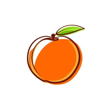 Logo peach. Symbol Vector Design Illustration. Orange peach. Stock Illustration