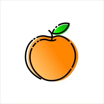 Logo peach. Symbol Vector Design Illustration. Orange peach. Stock Illustration