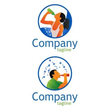 Logo people drink Stock Illustration