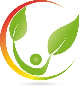 Logo, People, Leaf, Alternative Therapy, Sun Stock Illustration