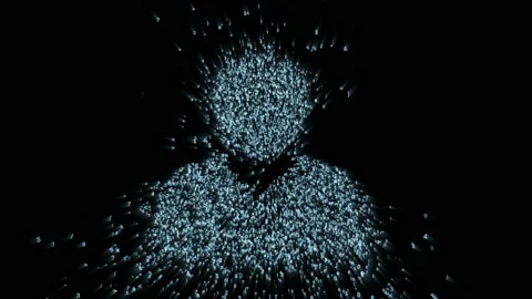 The logo of a person in the digital space Video stock 96234814