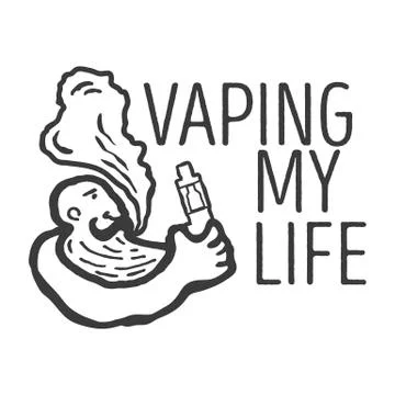 Logo of the person with an electronic cigarette 스톡 일러스트
