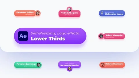 Logo Photo &amp; Social Media Lower Thirds 스톡 After Effects