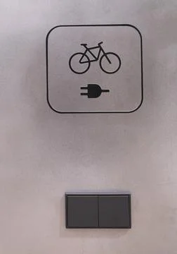 Logo, pictogram, charging socket, socket for charging batteries for e-bikes, Stock Photos