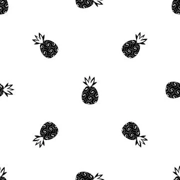 Logo pineapple pattern seamless vector Stock Illustration