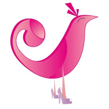 Logo pink bird Stock Illustration