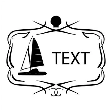 Logo with pirate boat. 스톡 일러스트