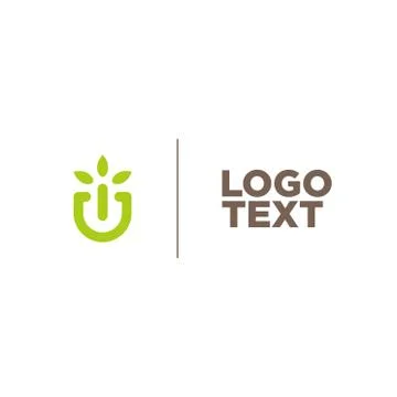 Logo plants leaf greens Stock Illustration