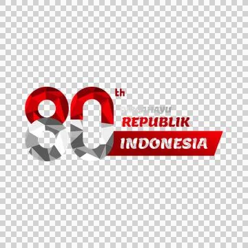 Logo Polygonal Hut RI 80th Indonesia Graphic Stock Illustration