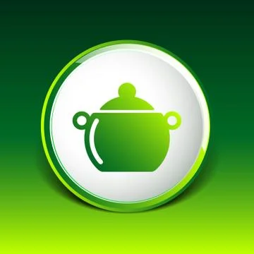 Logo pot casserole cooking Vector image sign Stock Illustration