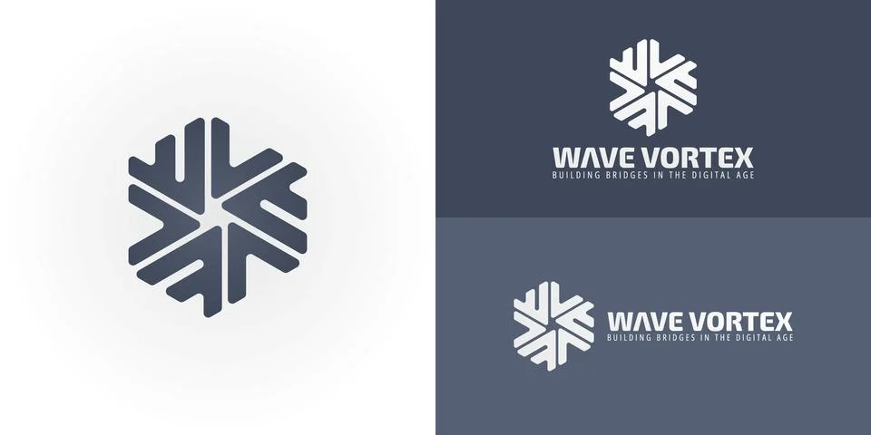 The logo presents a uniquely interconnected emblem Stock Illustration