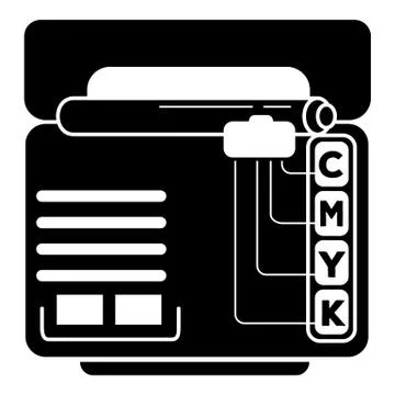 Logo printer icon, simple style Stock Illustration