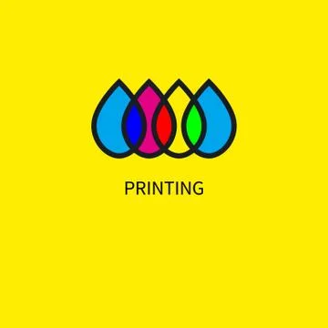 Logo printing house Stock Illustration