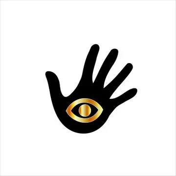 Logo for psychic or mind reader- Hand with third eye Stock Illustration