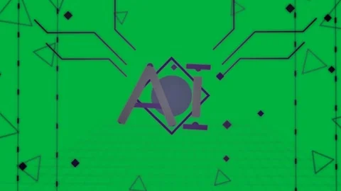 Logo pulsing, activating circuit arms, rising particles on transparent Stock Footage 329531752
