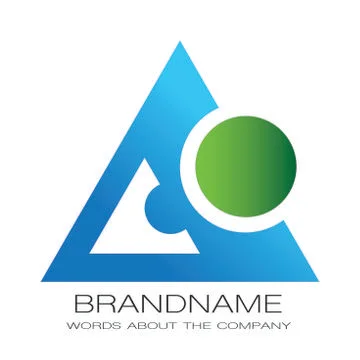 LOGO PYRAMID BLUE AND GREEN SPHERE Stock Illustration