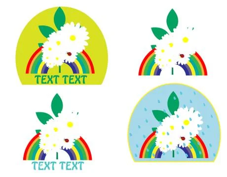 Logo with a rainbow vector Stock Illustration